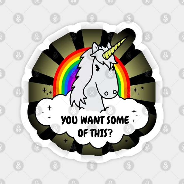Angry Unicorn Want Some Of This Sticker by joeysartworld